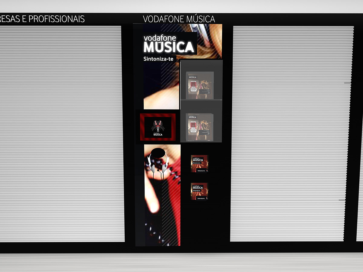 Vodafone.FM vodafone Display music experience Instore Experience Interactive display Vodafone Música speakers