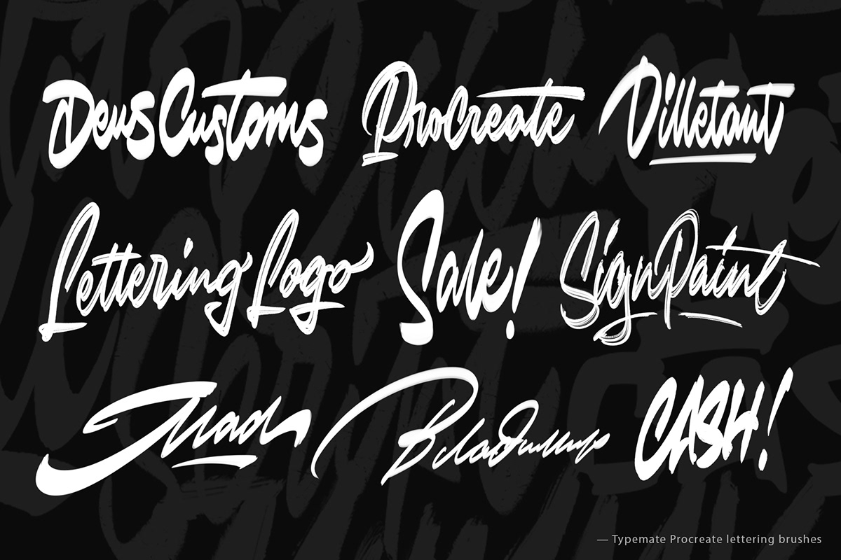 Procreate brushes lettering Calligraphy   procreate brushes lettering brushes typemate Logo Design typography  