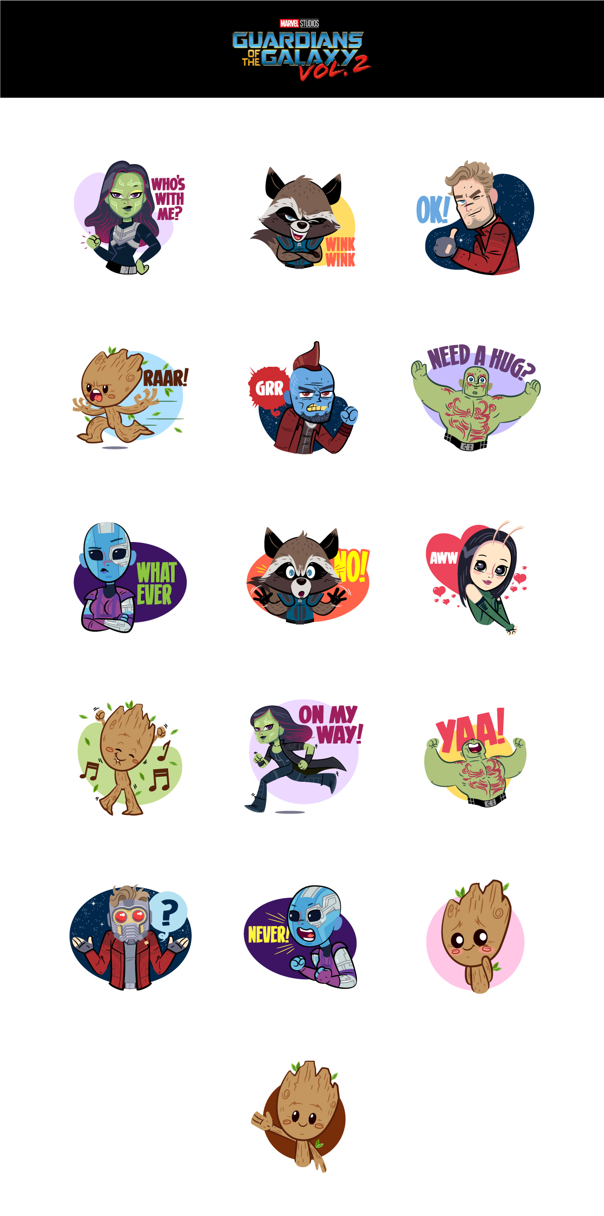 Guardians Of The Galaxy Vol2 Facebook Stickers On Behance