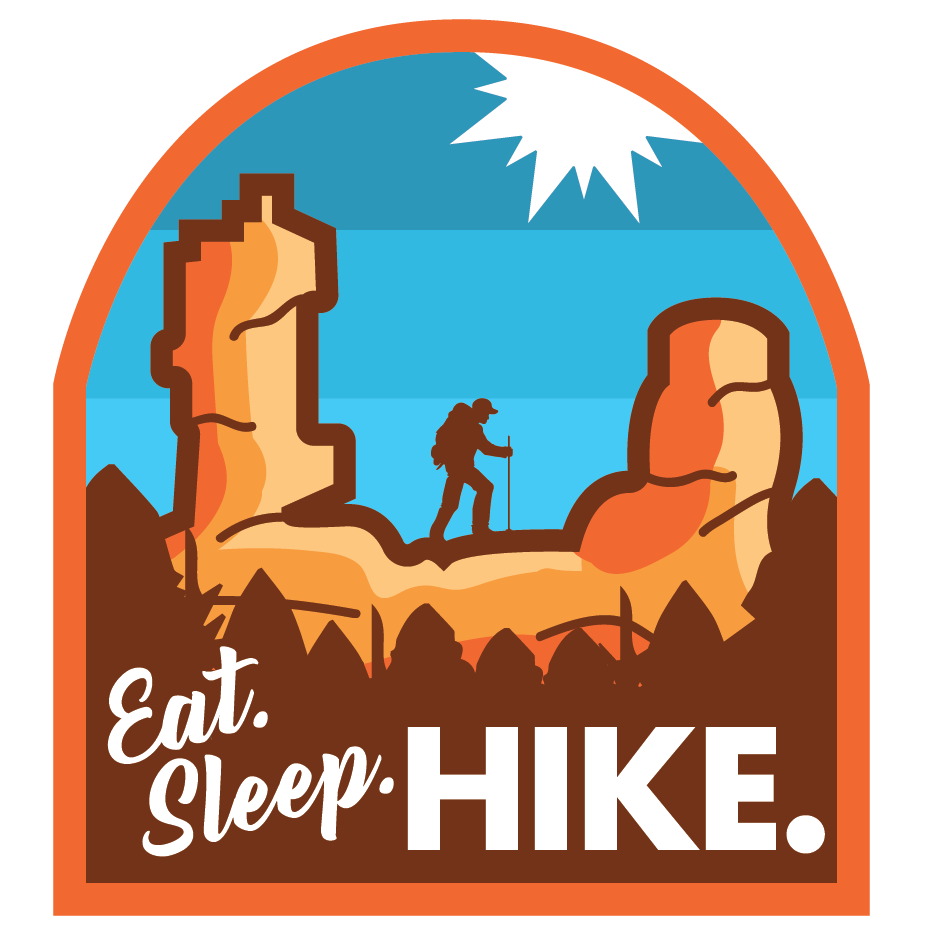 Hike logo branding  patch hiking utah west