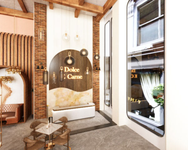 indoor interior design  restaurant Restaurant Branding luxury #DOLCEECARNA