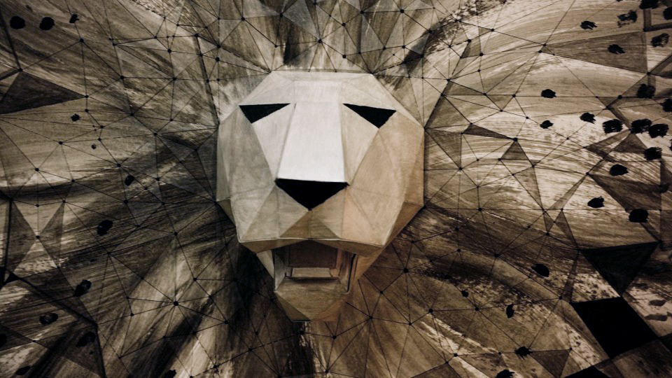 lion head paint paper sculpture Collaboration experiment neue artisan nabihah huda xd 