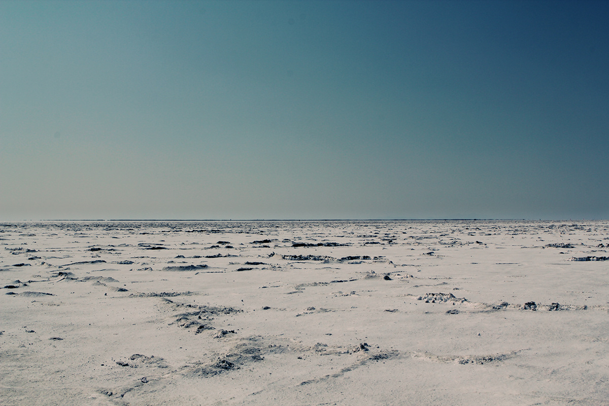 salt flats  landscape open sky White horizon bisect