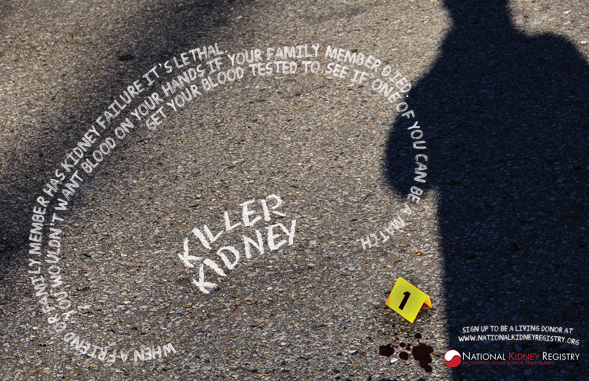 kidney Tree  nationalkidneyregistry chalkoutline killer family crime scene