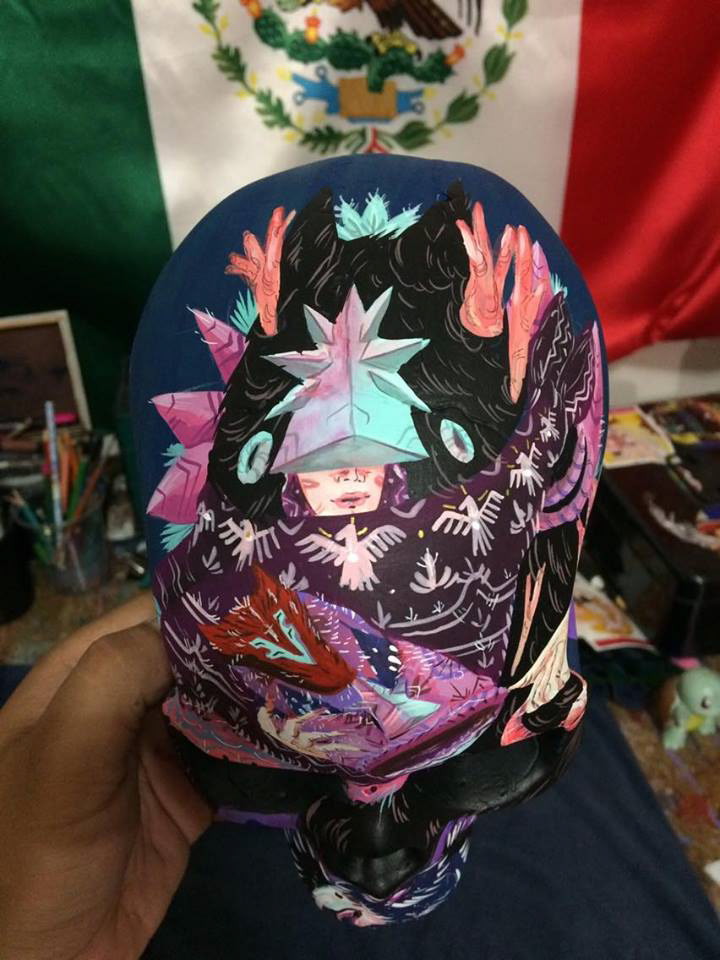 acrilic craft deathpaint handmade Love mexico paint skulls watercolor