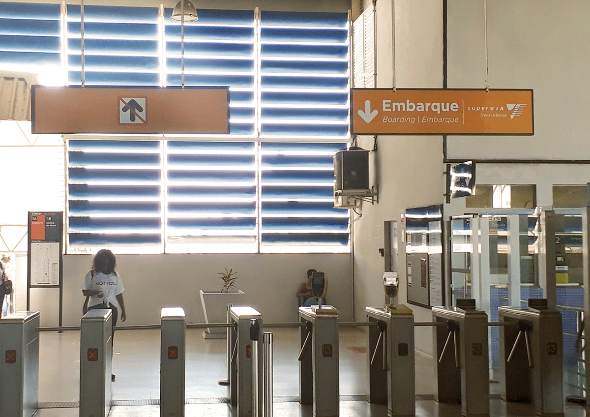 Estação Sinalização transporte público trens  