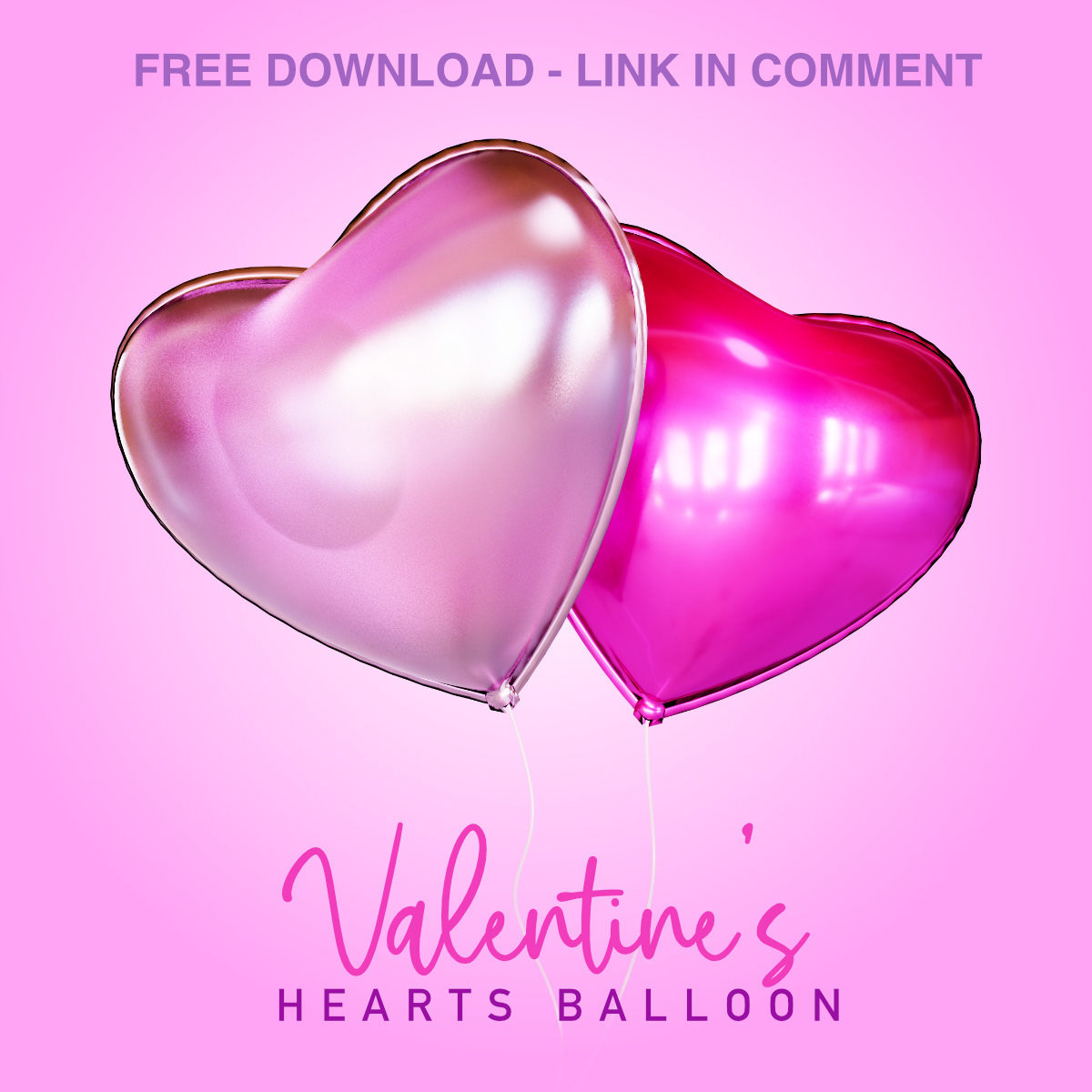 3drender balloon heart pink
