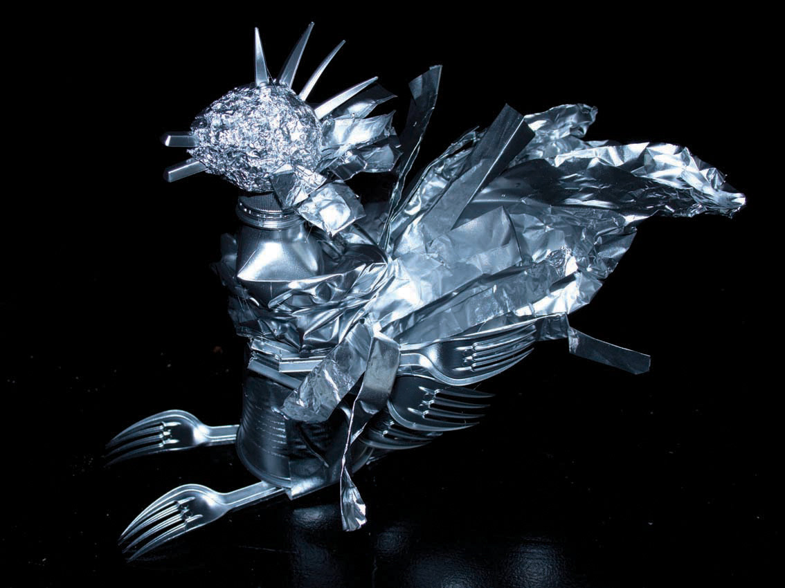 grock chicken craft silver sculpture alluminium made ready made duchamp