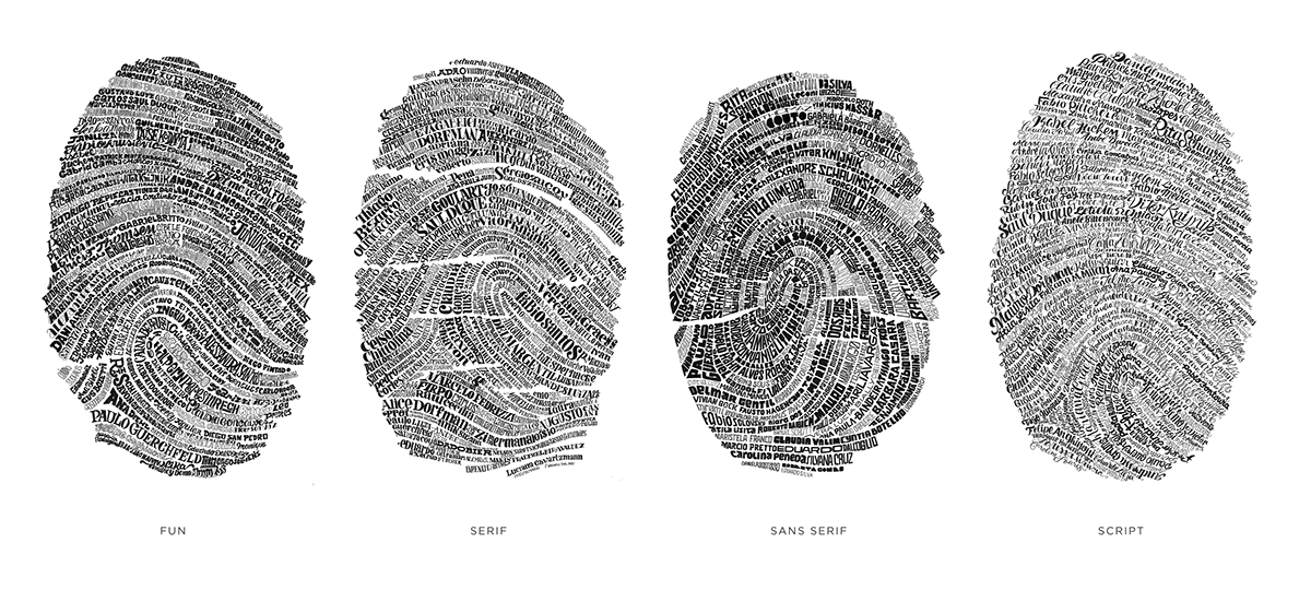 poster dez aniversário Brazil fingerprint dedo lettering sans serif Script serif caneta handmade
