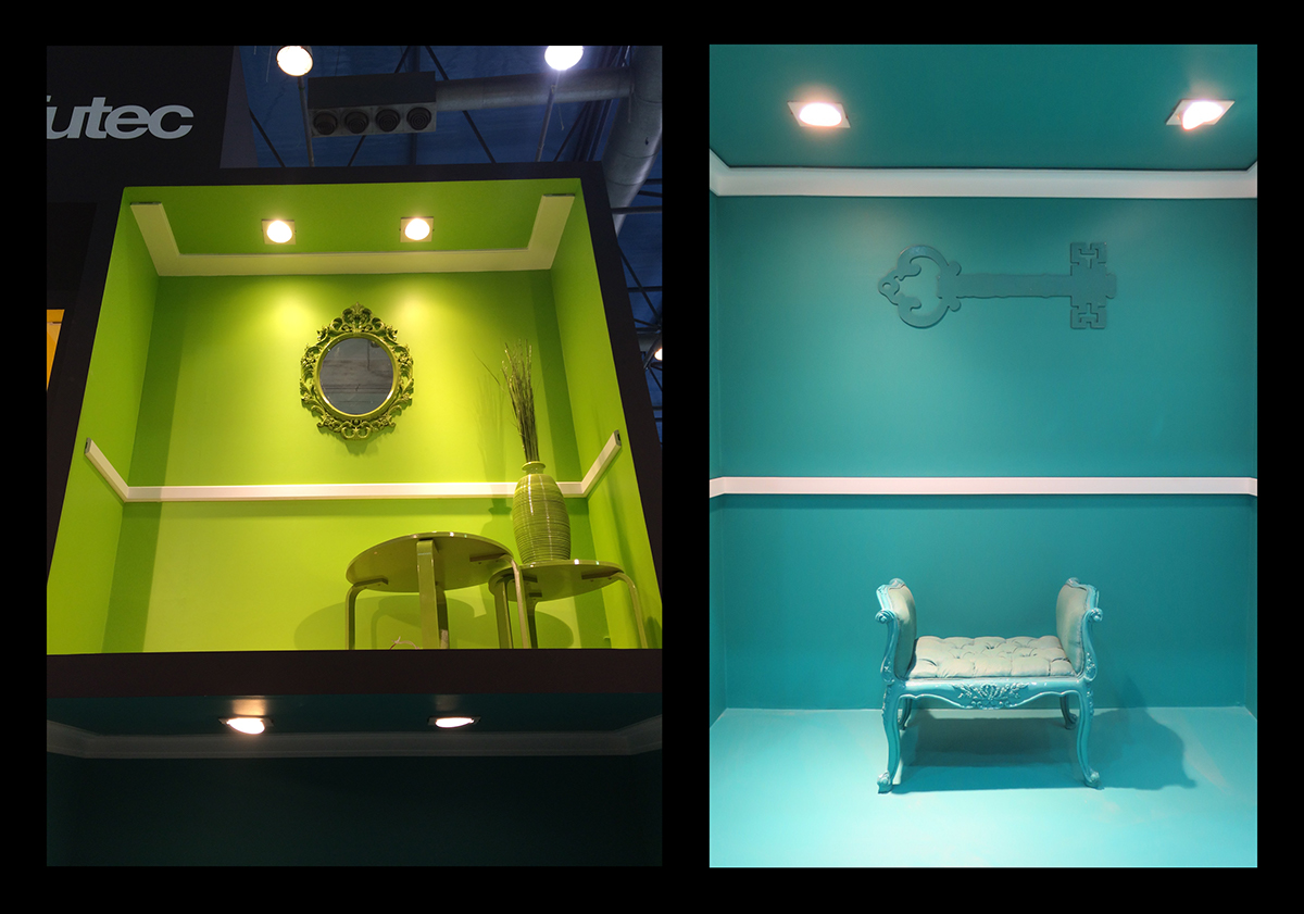 Exhibition  design Interior booth sets finishes Cornice