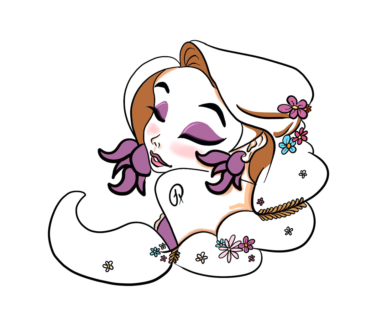 beauty digital disney Disney Princess ILLUSTRATION  Illustrator iPad ipad pro Princess Procreate rapunzal