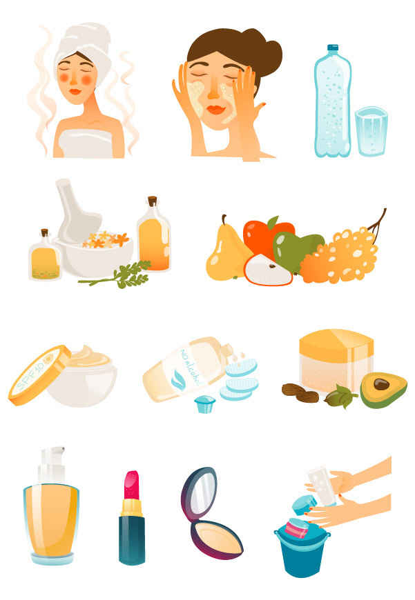 Food  Health digital elements doodle infographic design ILLUSTRATION 