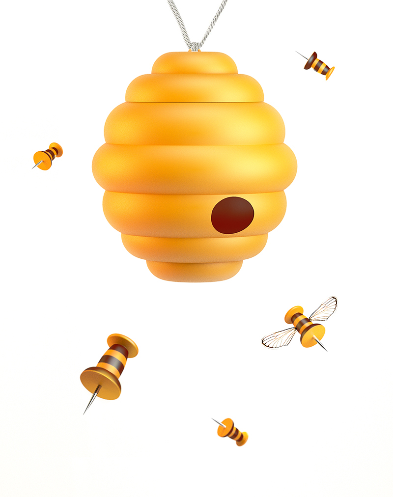 кнопка  пчела  улы