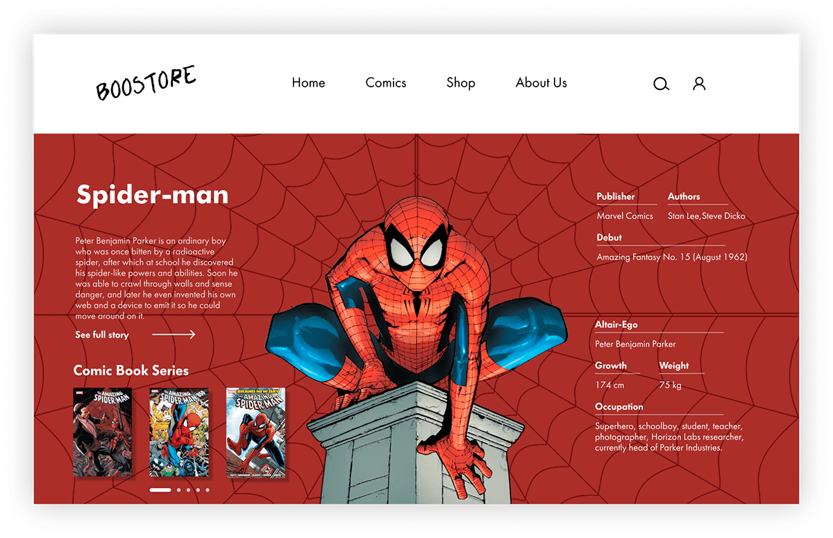 Avengers Comic Book comic shop comics Hero marvel SuperHero ui design Web Design 