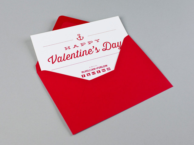 valentine card card design greeting card heart anchor nautical Valentine's Day holiday card red holidays foil