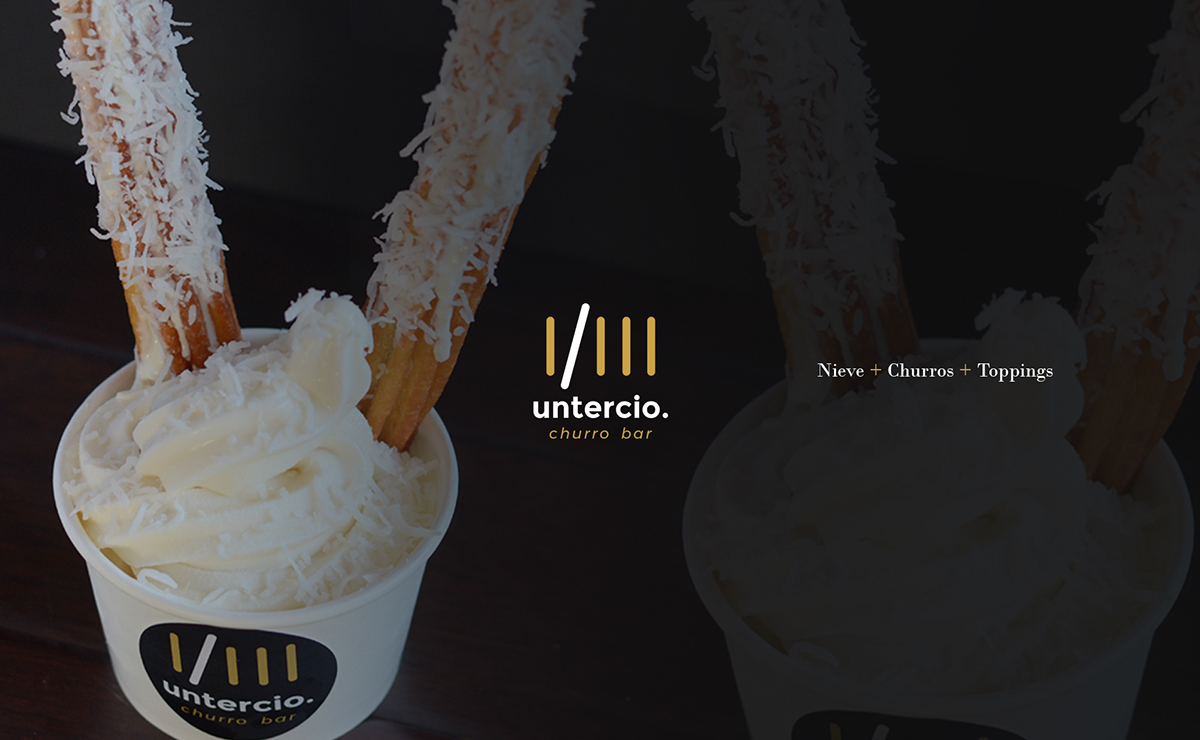 ice cream Churros churro dessert Icon logo toppings sweet minimalist Coffee