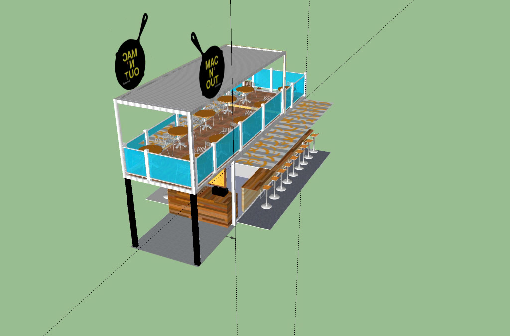 Popup Shipping Container Food  menu design environmental design restaurant