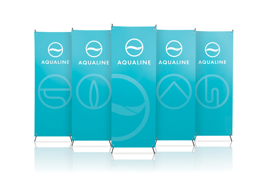 Aqualine  plumbing identity Stationery Collateral brand logo design