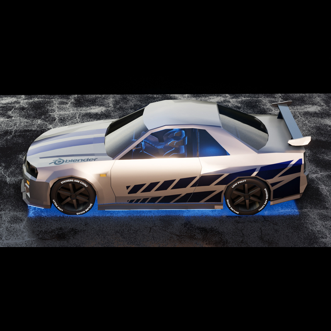 3d car automotive 3d  blender car cgi car design Car Modelling car render Eevee GTR Low Poly