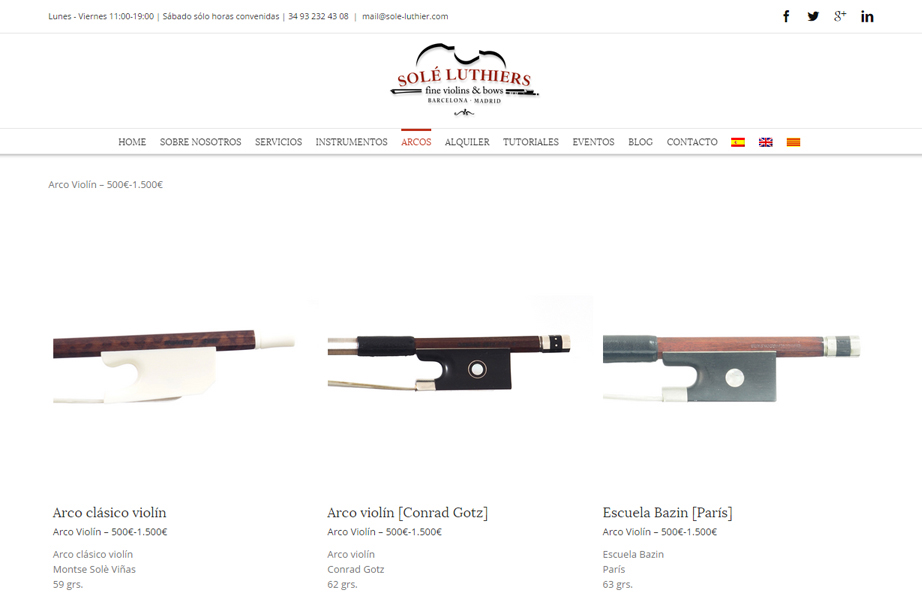 Website Web Design  sole luthiers luthier barcelona Web design Developement El Petit Kraken