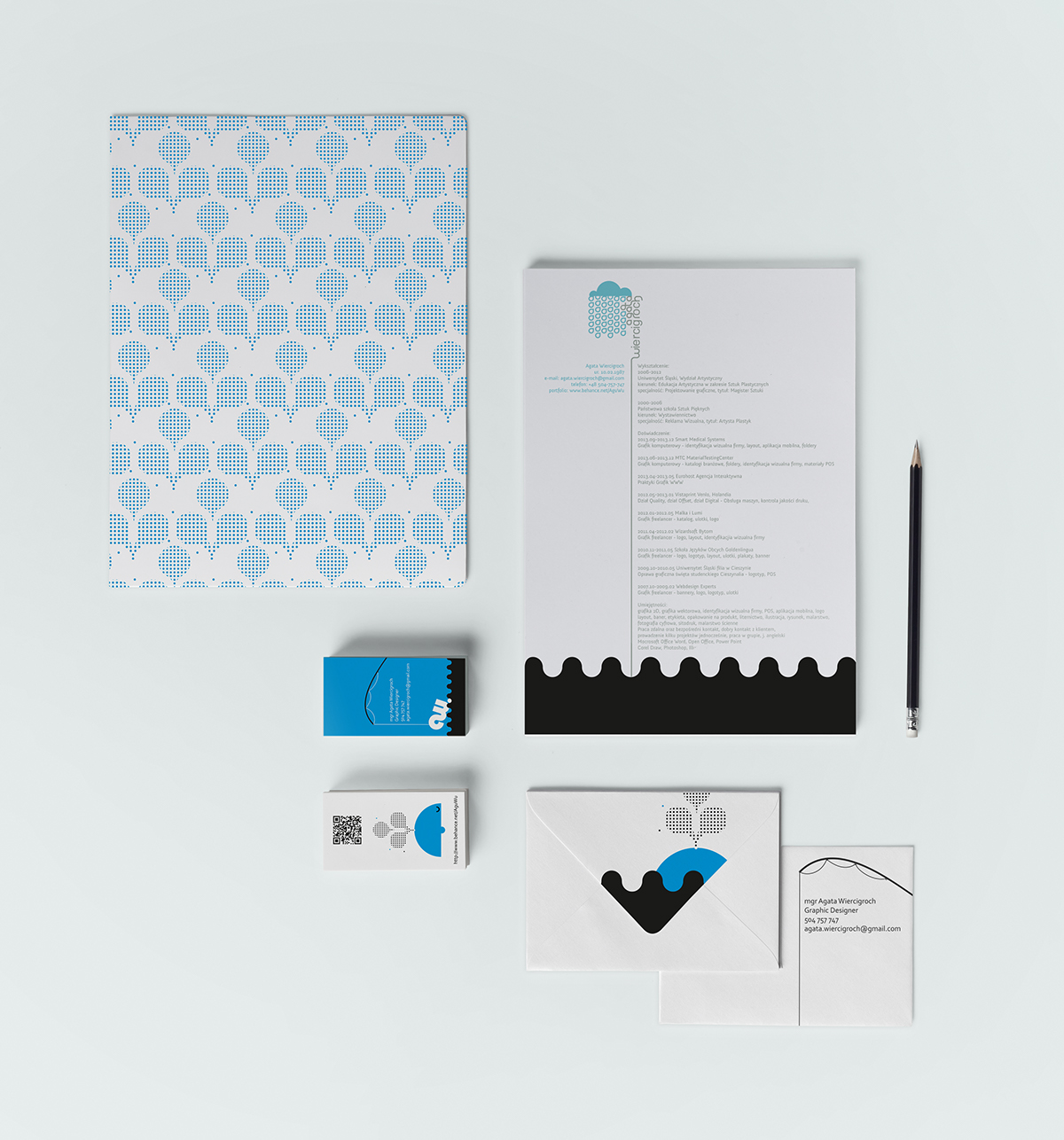 CV identity logo Resume blue black Minimalism simple business card personal letterprint print envelope