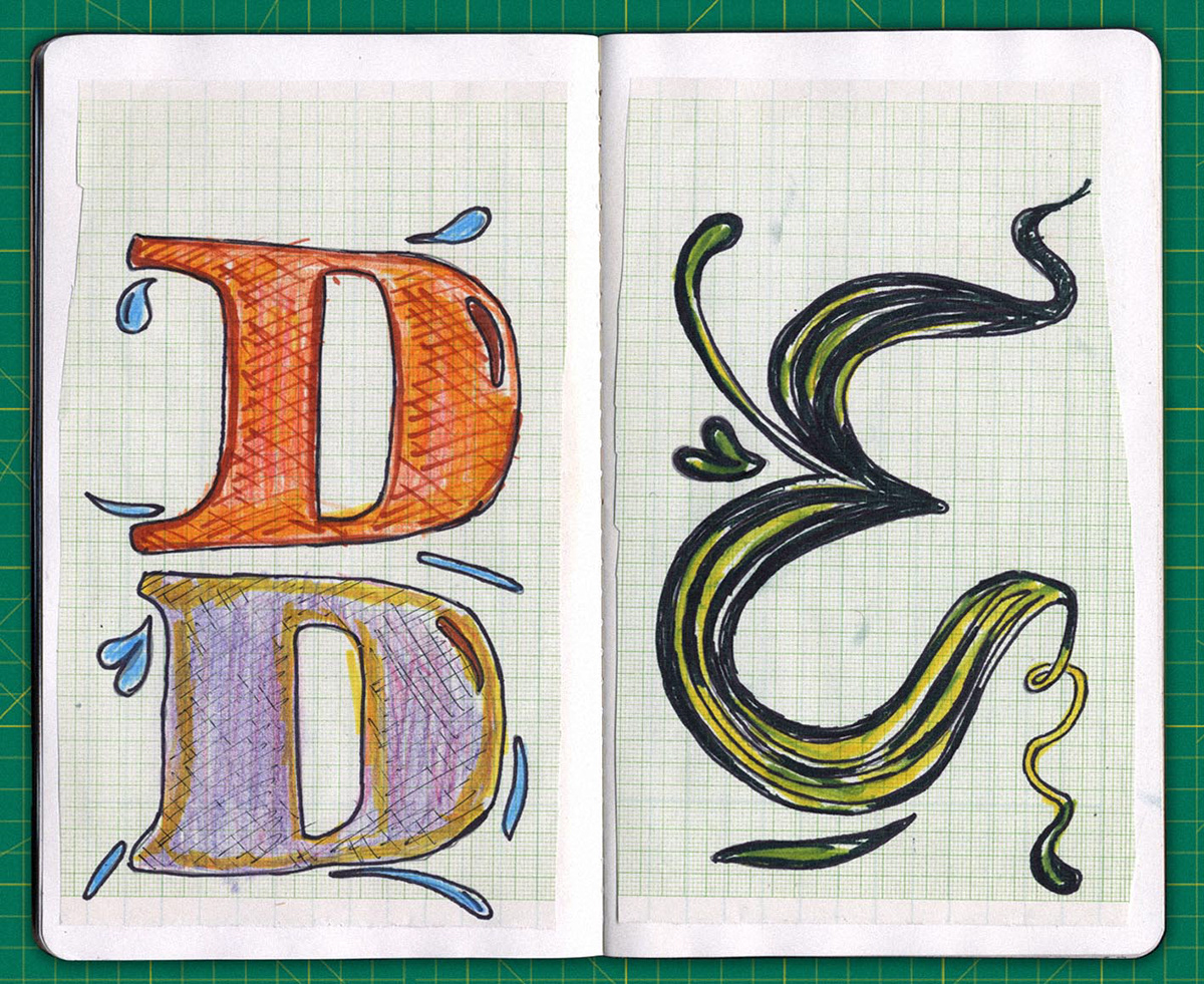 hand drawn lettering sketch The Sketchbook Project art house co-op