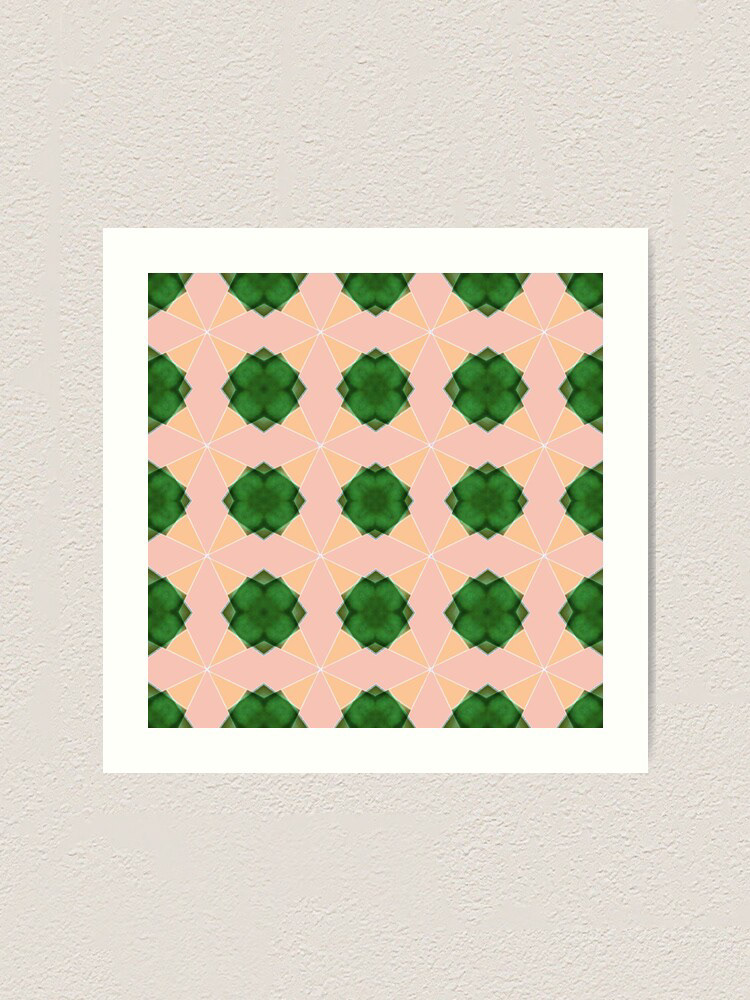 dessin numérique  Fleurs vert seventies 70's été pattern exotique Fraicheur trefle