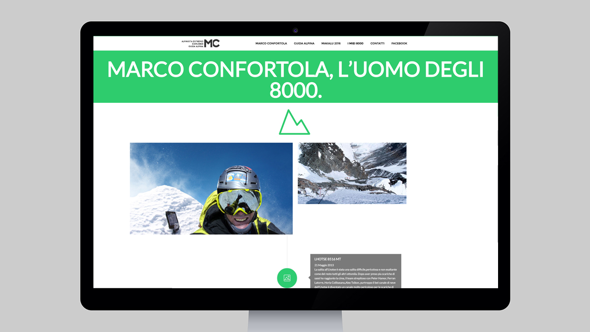 montagna Web guida alpina sito redesign infografica