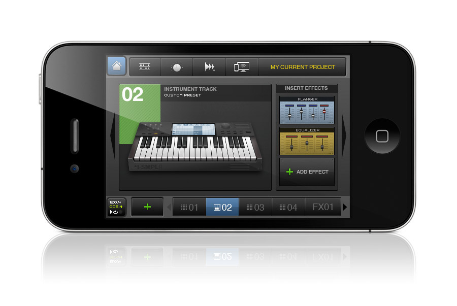intua BeatMaker Version 2 Beatmaker 2 user interface hardware based tools sequencer mixer studio application iphone effects iPad touch screen ios 3D apple