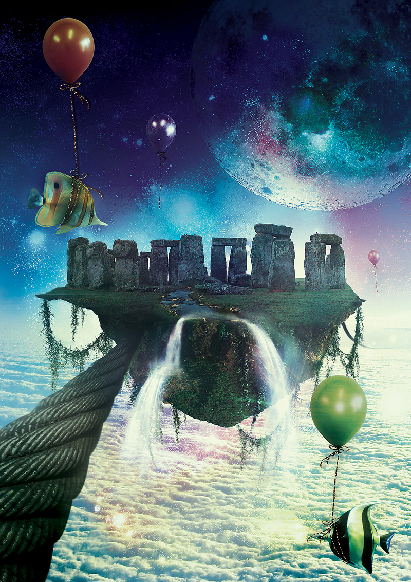 Flying Fly stonehenge surreal bizarre fantasy Wonders of the World