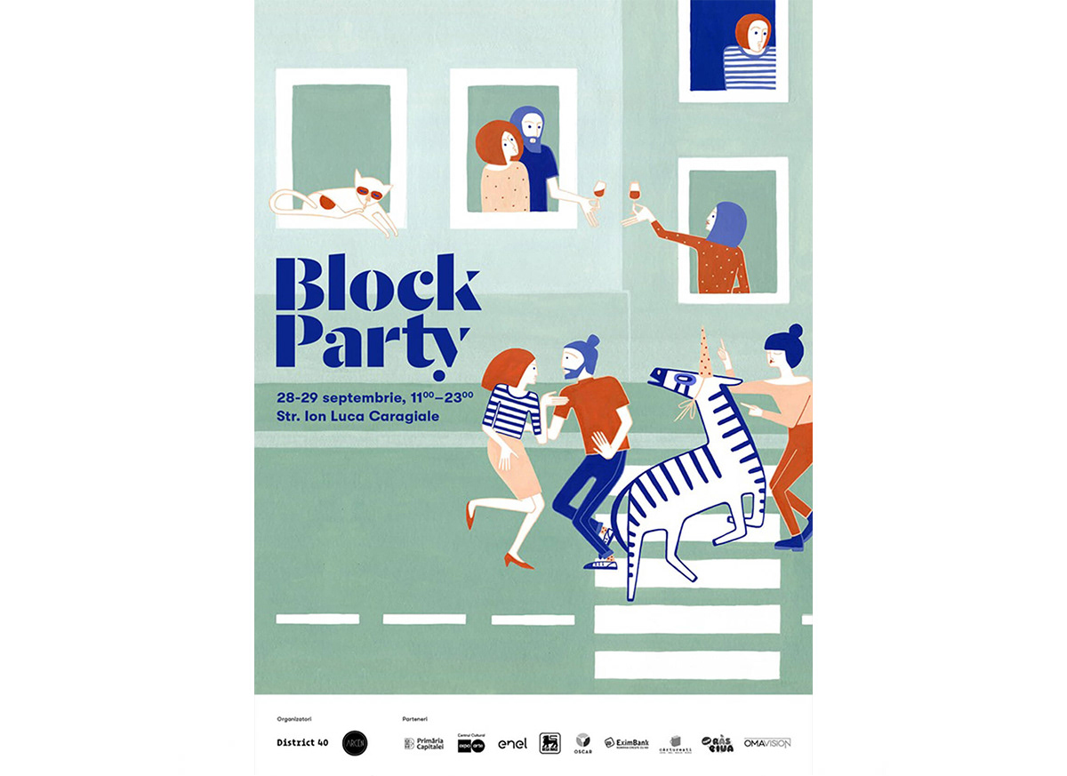 block Block Party DANCE   ILLUSTRATION  kv painting   party poster zebra