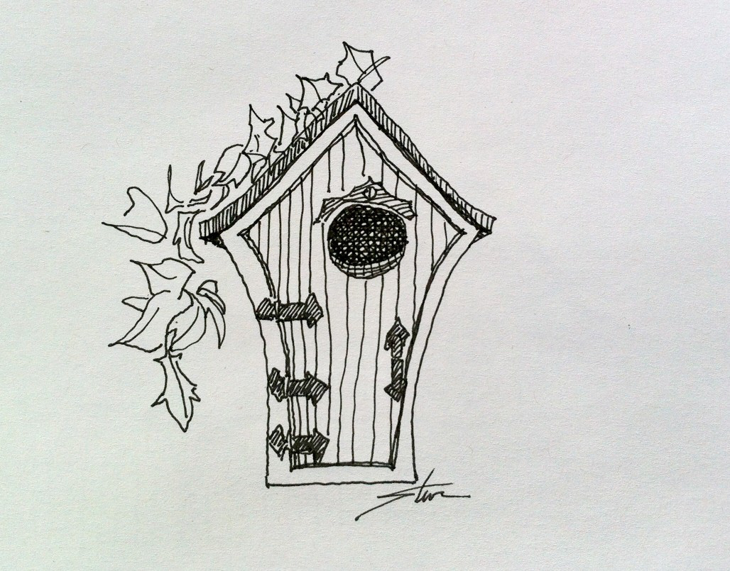 Pen & Ink one per day bird houses