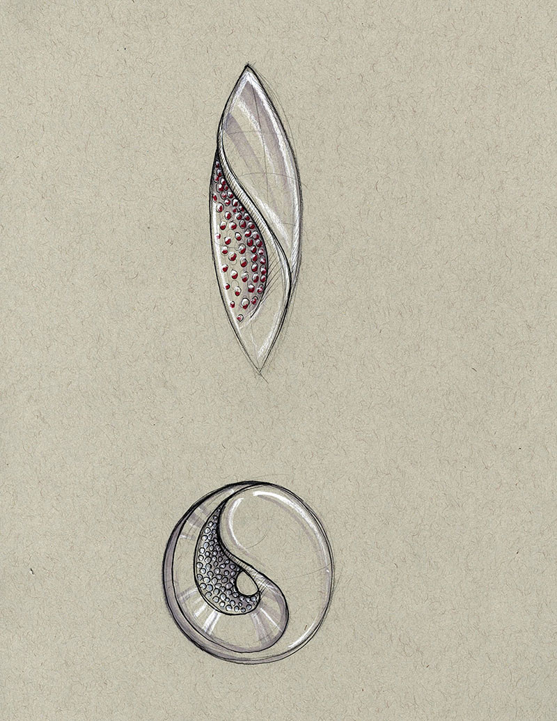 sketch Jewelry Design  gemstones organic