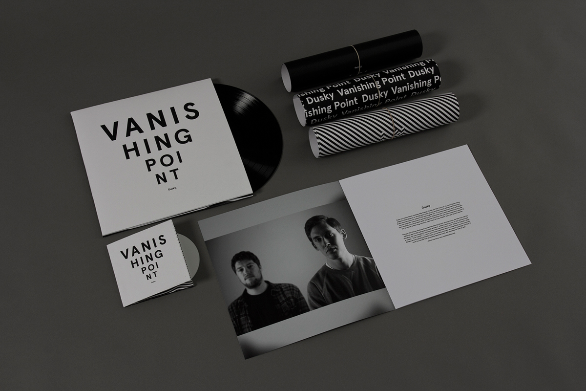 record vinyl 12 inch cd case cover dusky dj brand marketing   T Shirt package visual hypnotic vanishing point