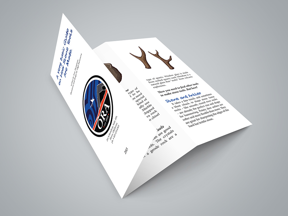 archaeology stone tools antlers trifold brochure Layout ILLUSTRATION 