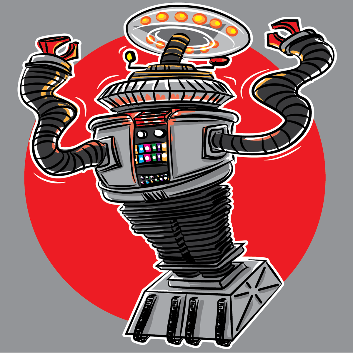 b9 cartoon digital illustration Drawing  eshirtlabs Lost In Space popart robot