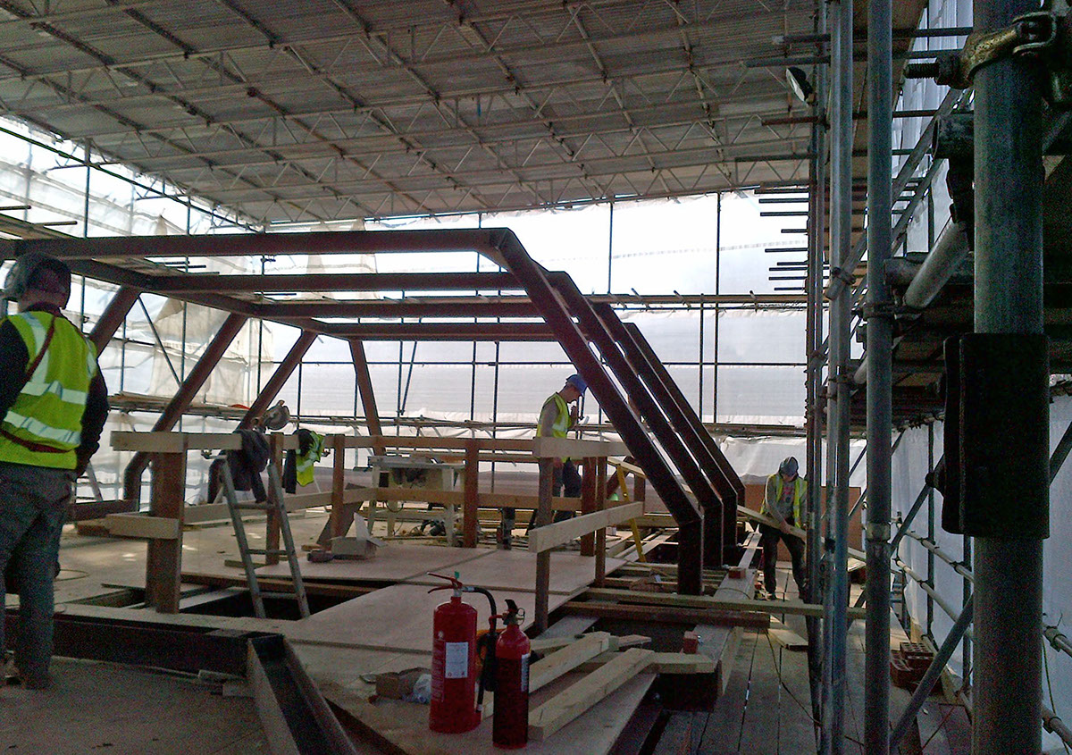 roof extension roof structure Structural steel Stach builders welding