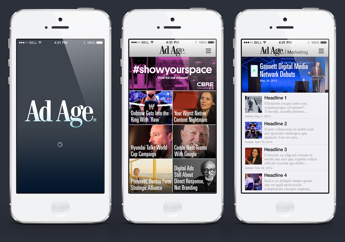 Adobe Portfolio iphone app android adage Ad Age Advertising Age magazine social media