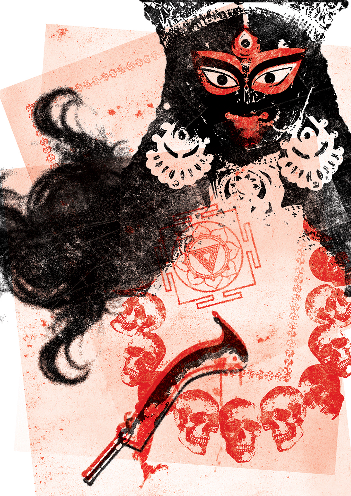 kali goddess India Hindu black red Devi
