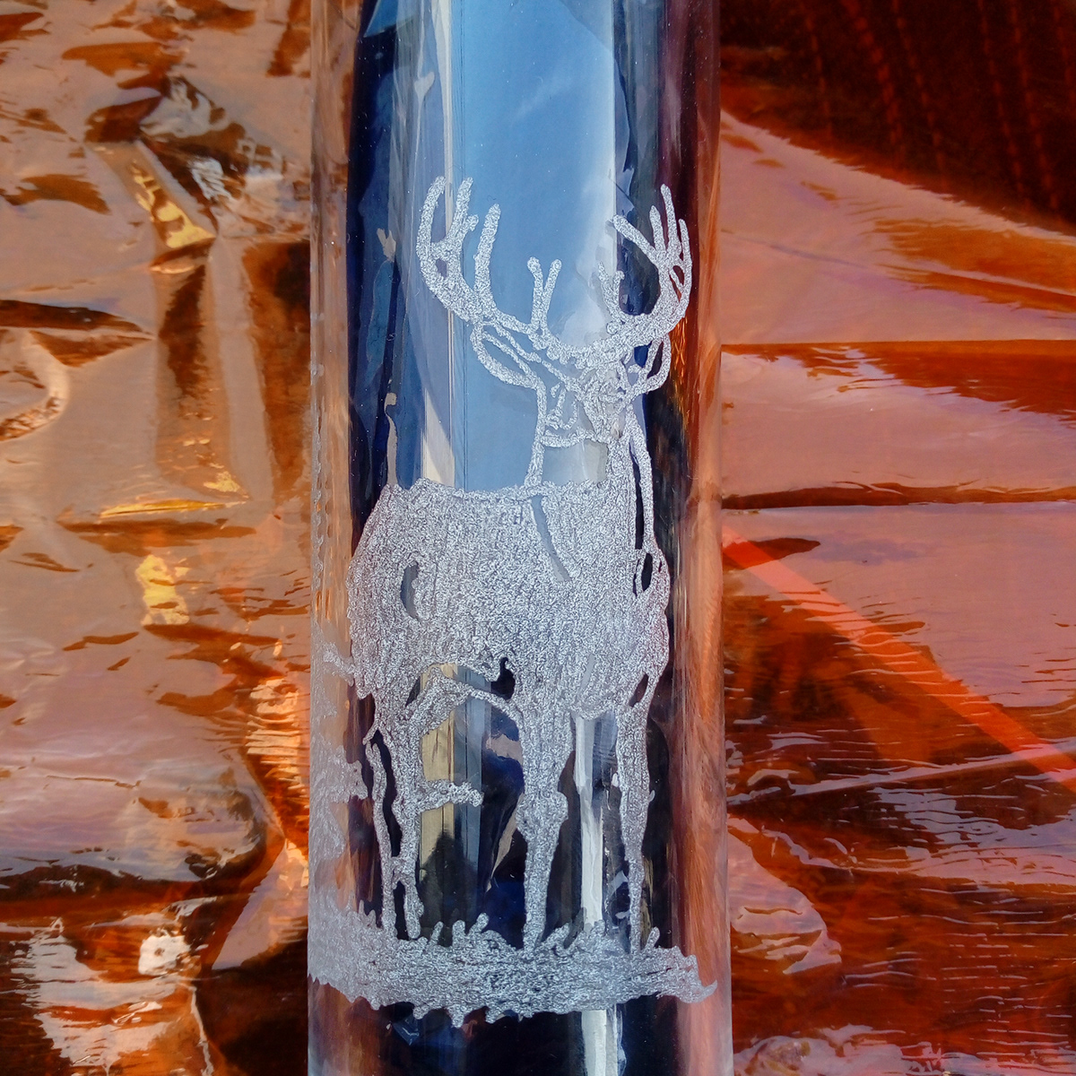 arte copo deer drill etching glass VIDRINHOS VIDRINHOSLX