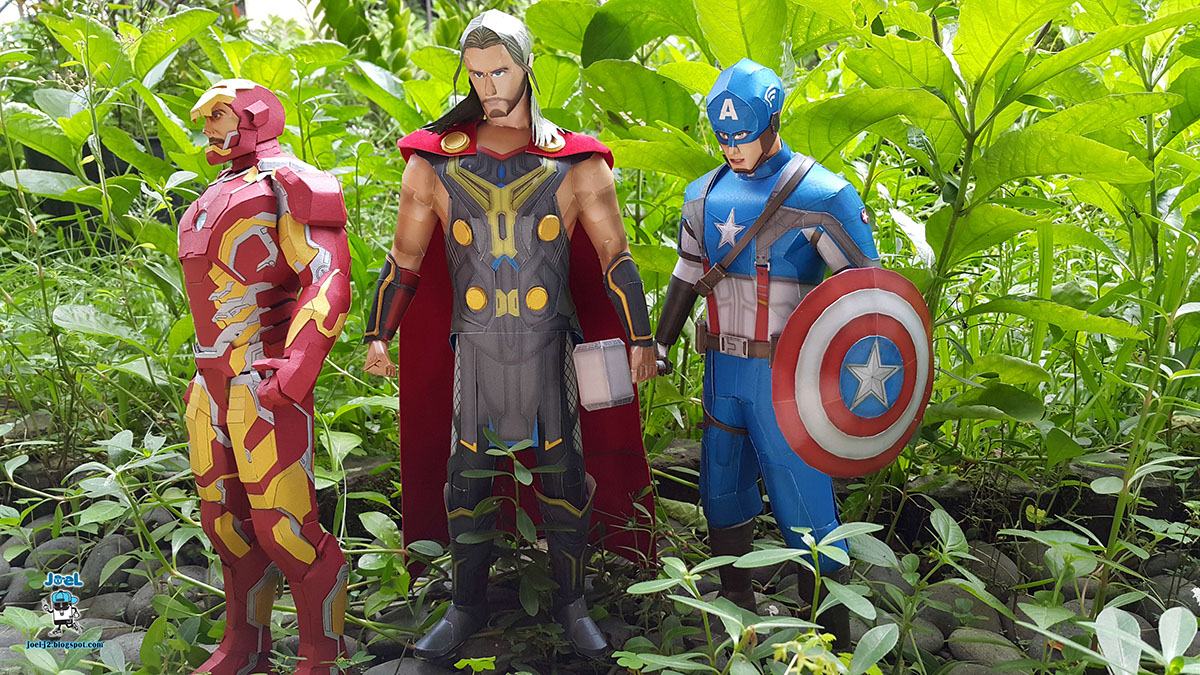 Avengers Thor ironman captain america toyphotography papercraft papermodel paperfigure figurine