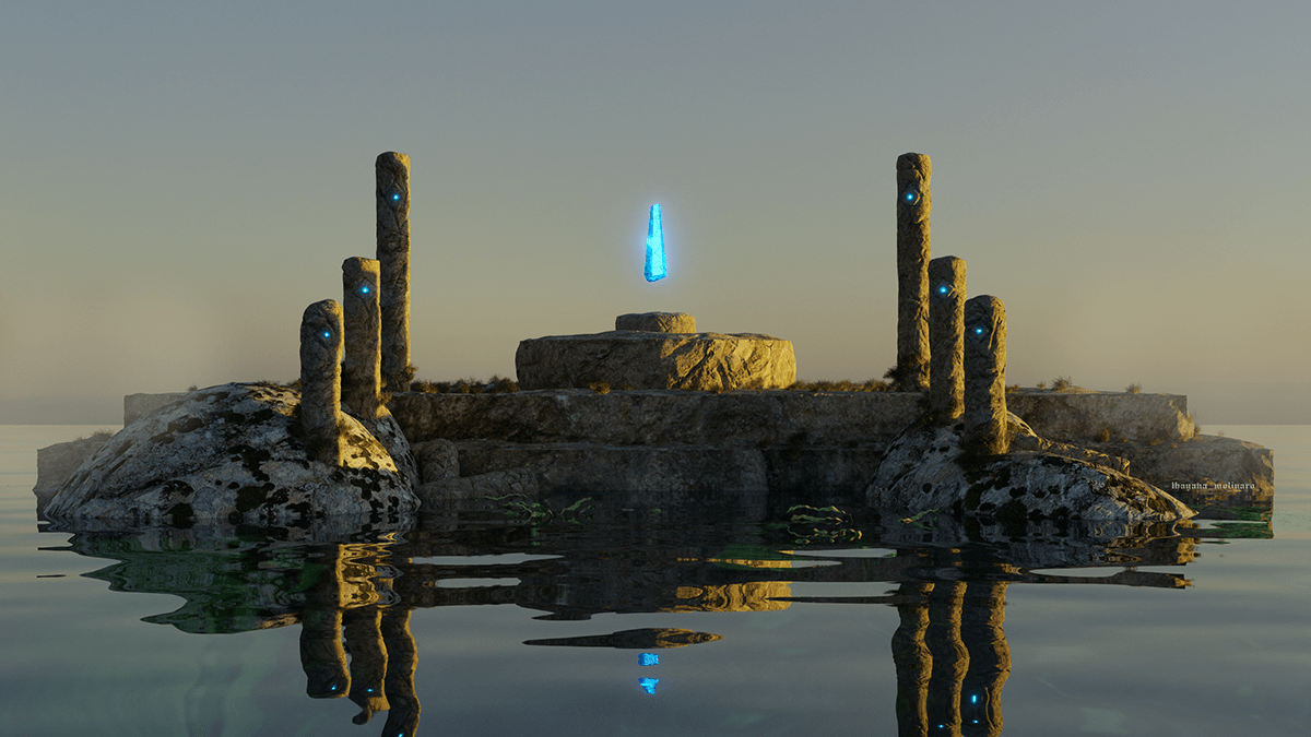 3D art blender concept art fantasy game rpg temple