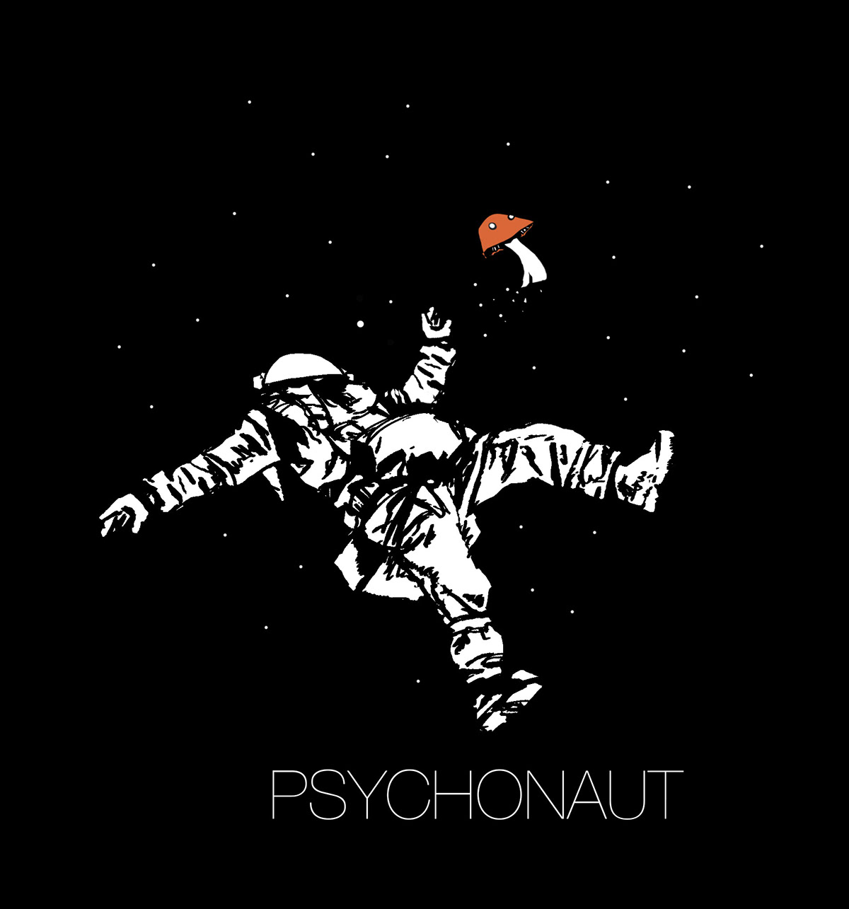 astronaut mushroom Space  sci-fi t-shirt