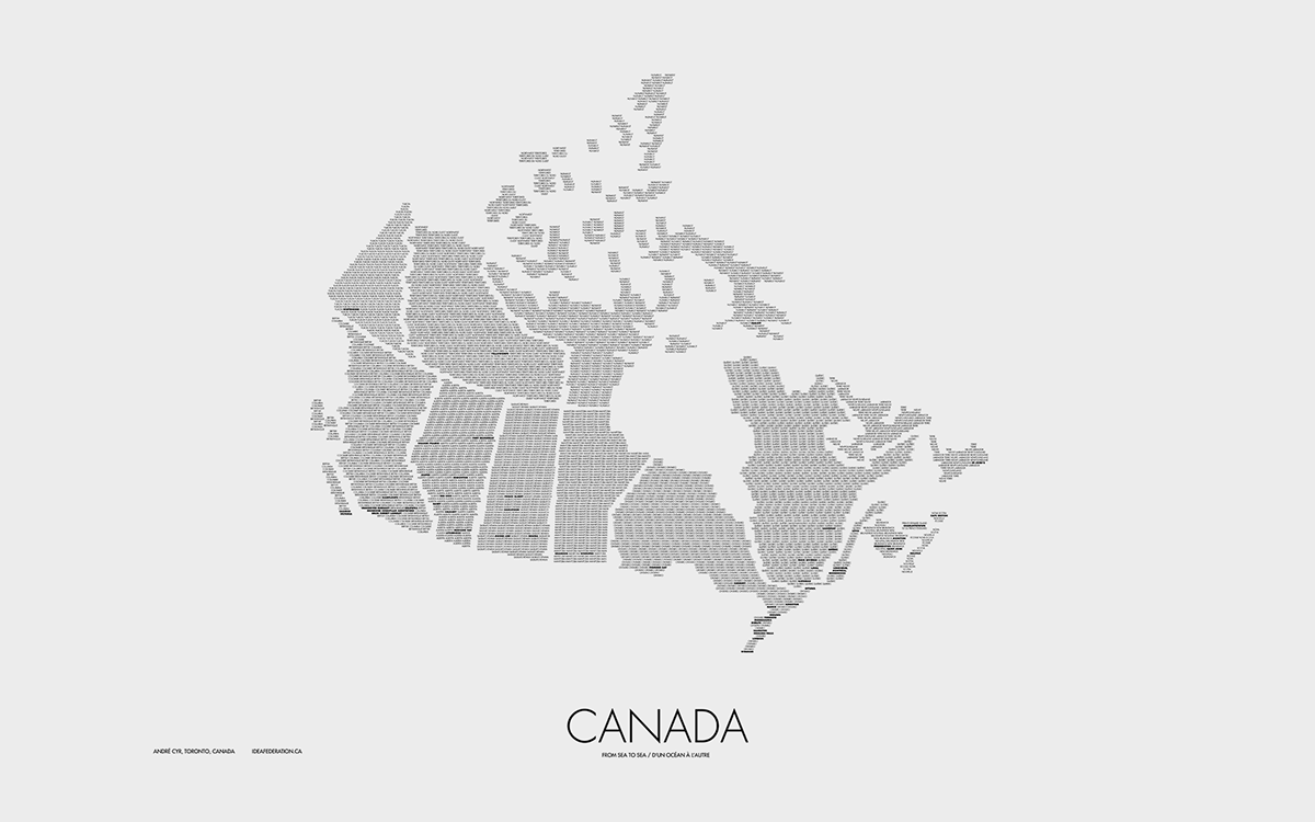 Canada map French bilingual Ontario