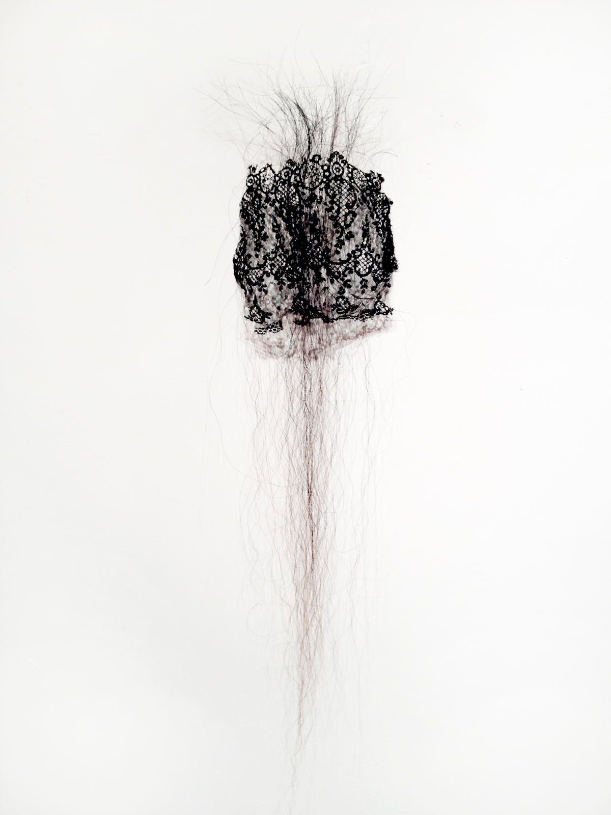 virginia woolf Embroidery horsehair lace Veil mourning cycles Crone installation Performance