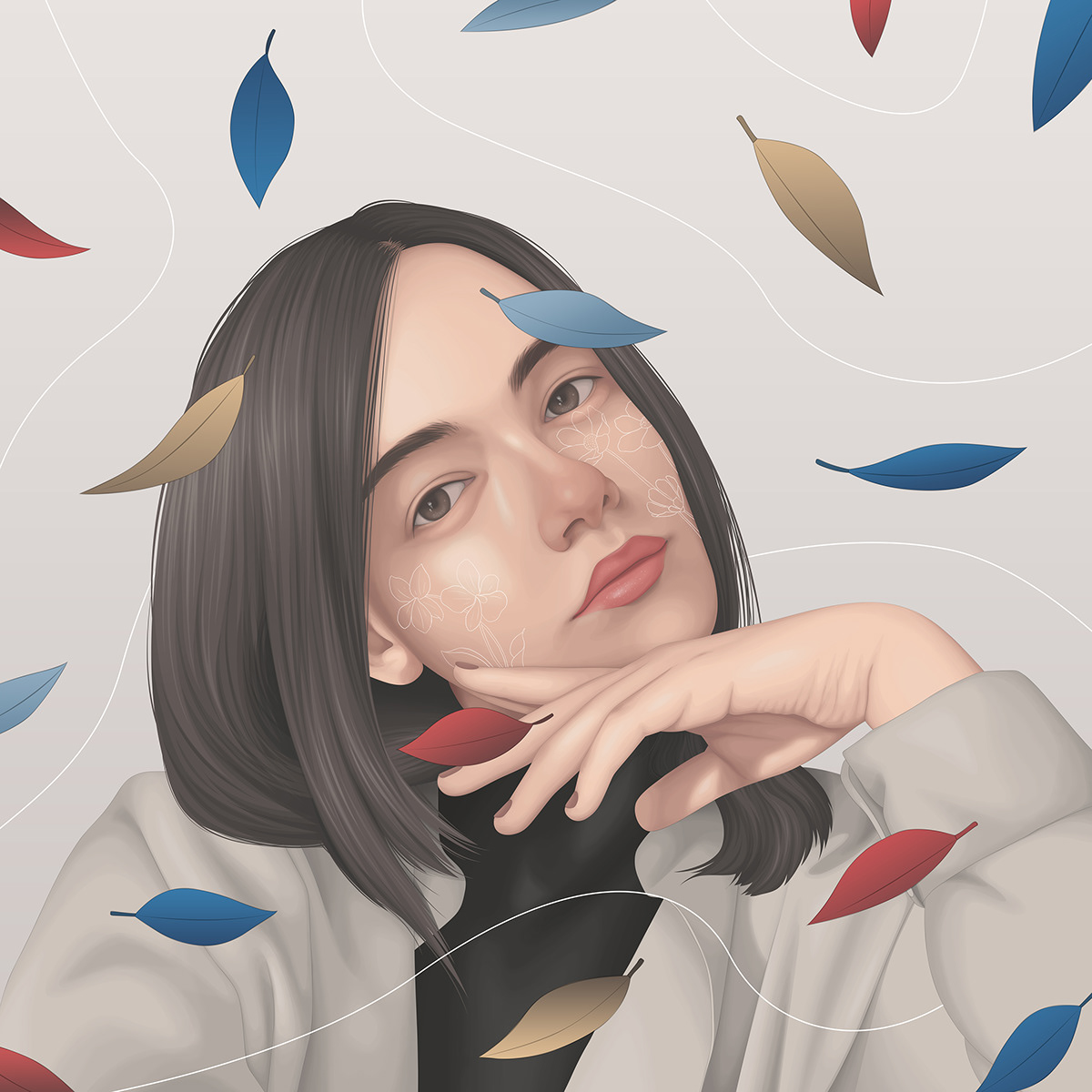 Character contemporary Fashion  geometry ILLUSTRATION  Illustrator pattern portrait women yuschav