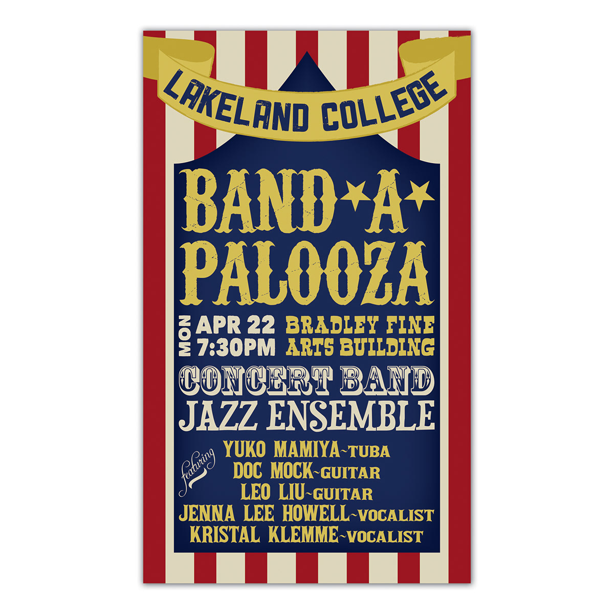 Lakeland College Circus band poster