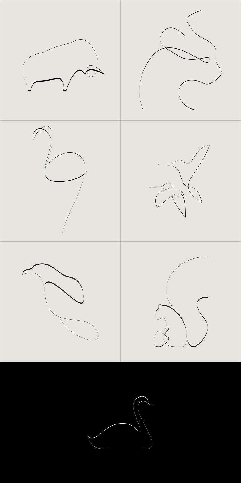 Adobe Portfolio moire line art animals blending minimal
