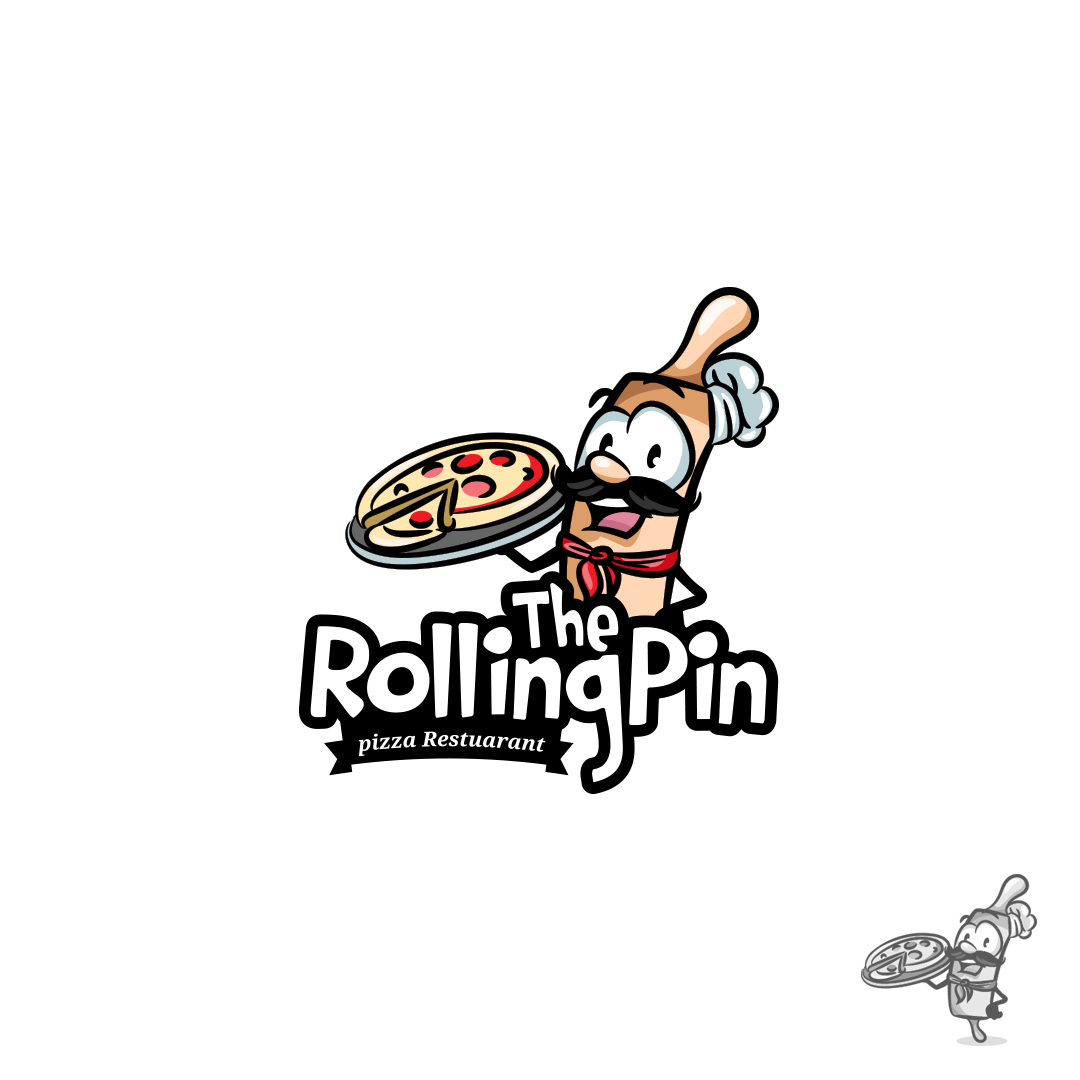 ILLUSTRATION  cartoon design logo Mascot Character Fun restaurant Pizza chef