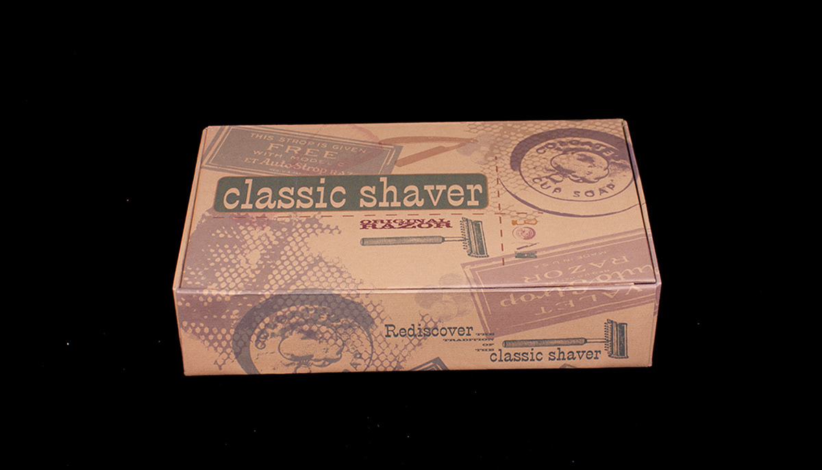 barber graphic design  natural Packaging shaver vintage western
